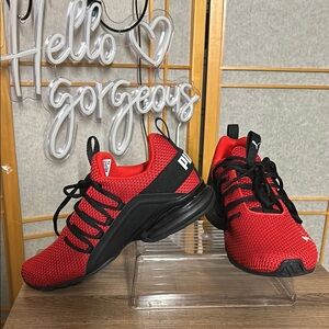 Puma Red and Black Athletic Sneakers